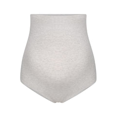 COTTON JERSEY MATERNITY HIGH-WAISTED BRIEF | LIGHT HEATHER GREY