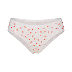 LIGHTWEIGHT COTTON POINTELLE LACE BRIEF | SNOW ARROWED HEARTS