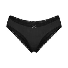 LIGHTWEIGHT COTTON POINTELLE LACE BRIEF | SOOT TONAL