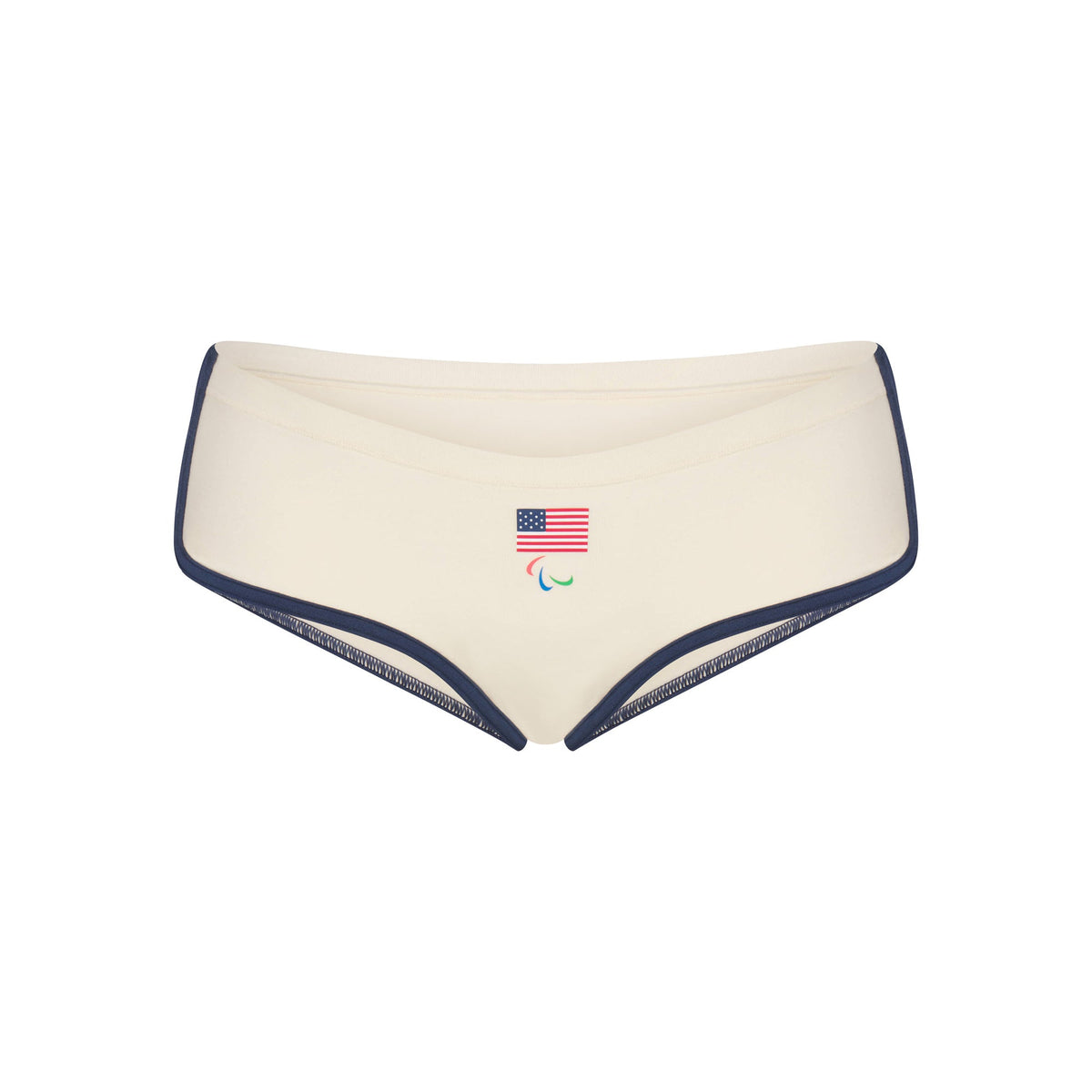 SKIMS FOR TEAM USA COTTON JERSEY PARALYMPIC DOLPHIN BOY SHORT | ECRU