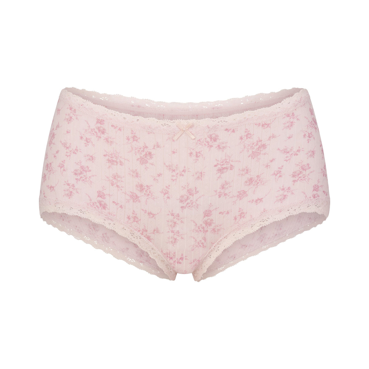LIGHTWEIGHT COTTON POINTELLE LACE BOY SHORT | BLOOM DAINTY FLORAL