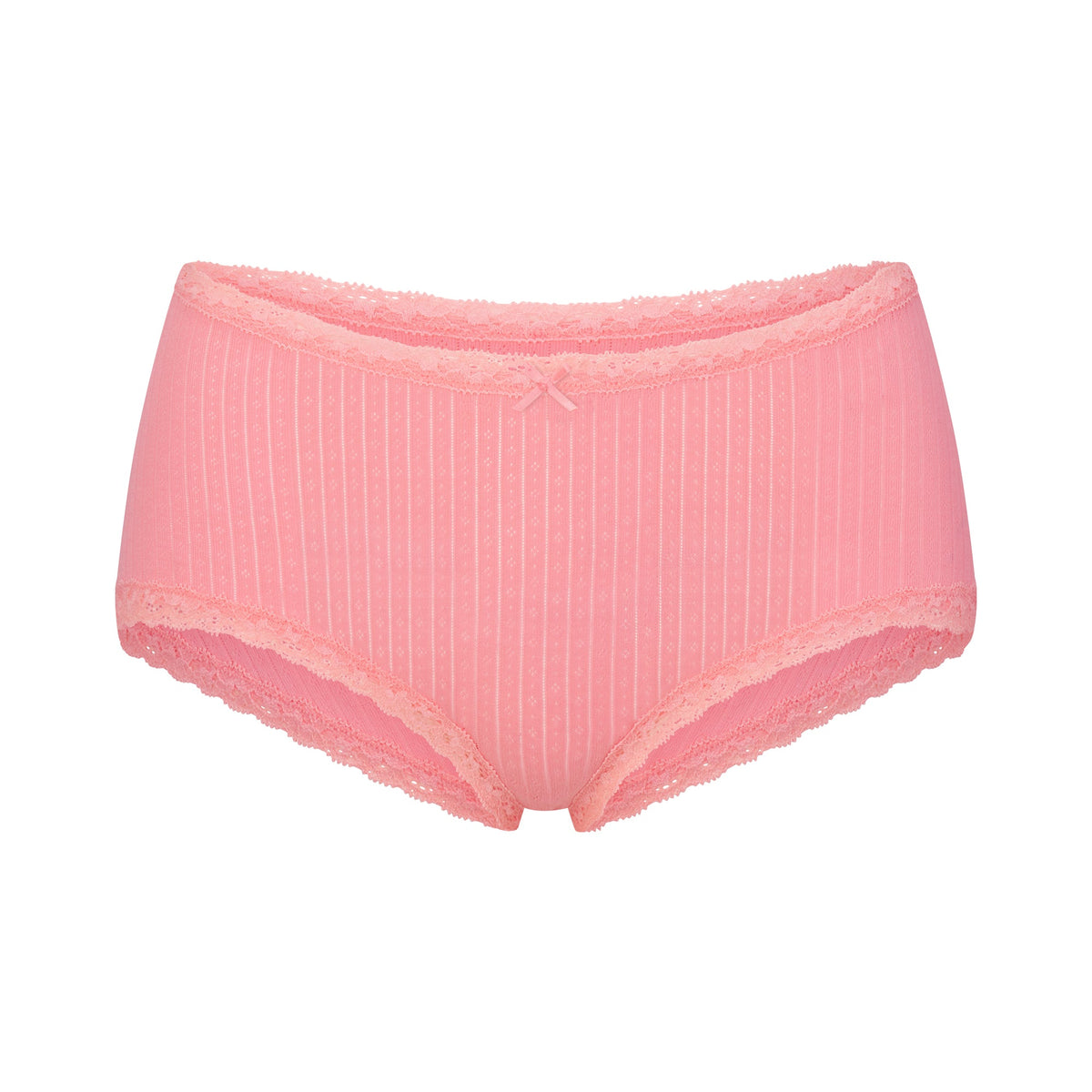 LIGHTWEIGHT COTTON POINTELLE LACE BOY SHORT | MELON TONAL