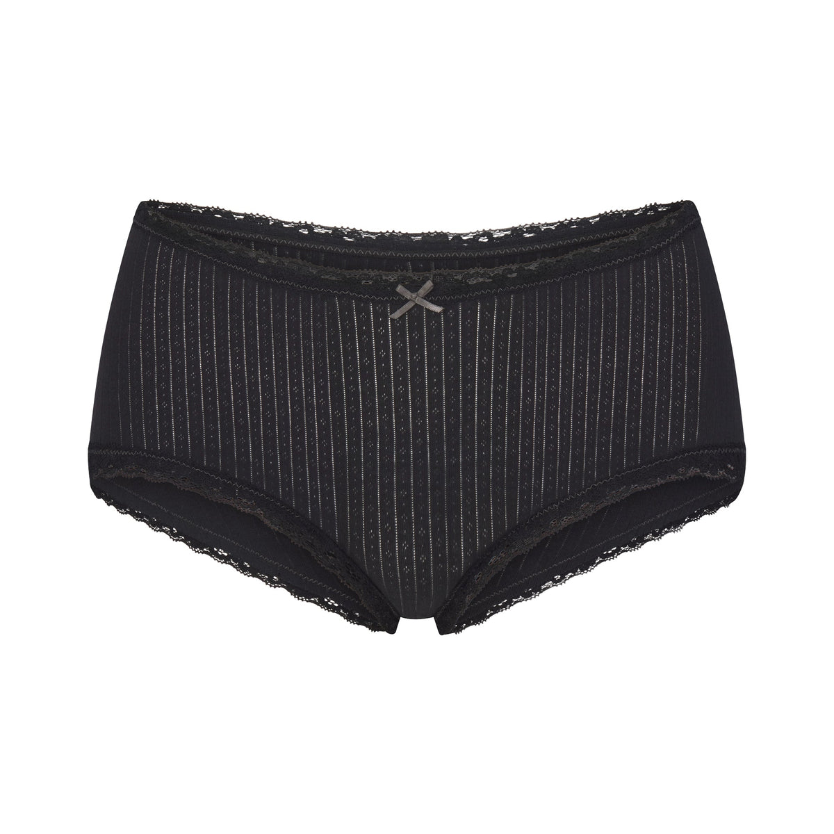 LIGHTWEIGHT COTTON POINTELLE LACE BOY SHORT | SOOT TONAL