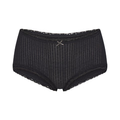 LIGHTWEIGHT COTTON POINTELLE LACE BOY SHORT | SOOT TONAL