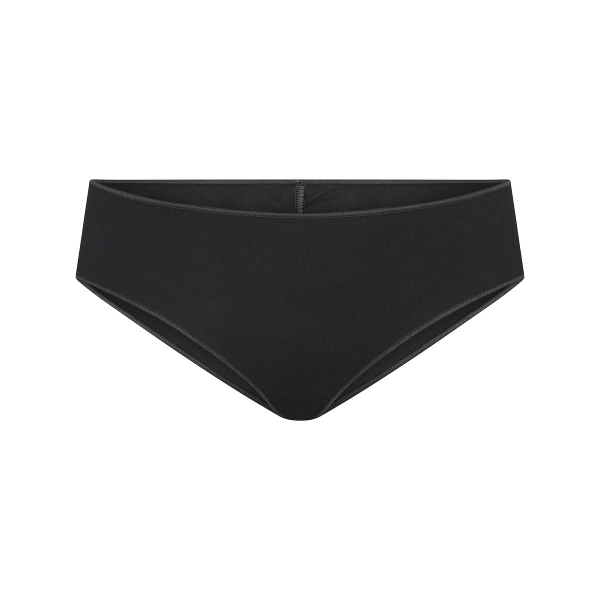 LIGHTWEIGHT COTTON RUCHED BACK HIPSTER | SOOT TONAL