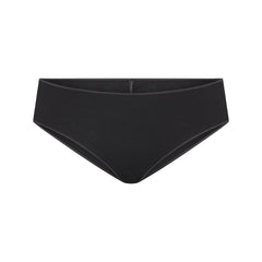 LIGHTWEIGHT COTTON RUCHED BACK HIPSTER | SOOT TONAL