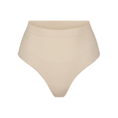 SEAMLESS SCULPT MID WAIST THONG | SAND