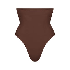 SEAMLESS SCULPT HIGH-WAISTED THONG | COCOA