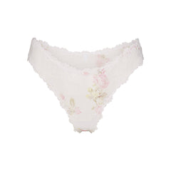 STRETCH LACE DIPPED THONG | SNOW VINTAGE FLORAL PRINT