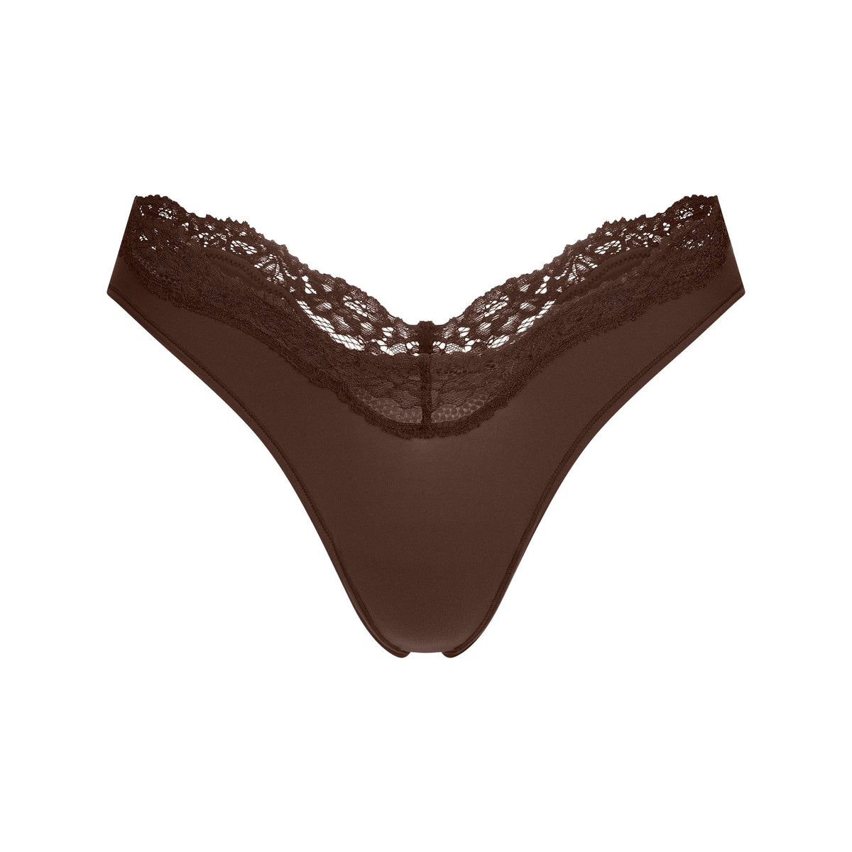 FITS EVERYBODY LACE DIPPED THONG | ESPRESSO