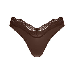 FITS EVERYBODY LACE DIPPED THONG | ESPRESSO