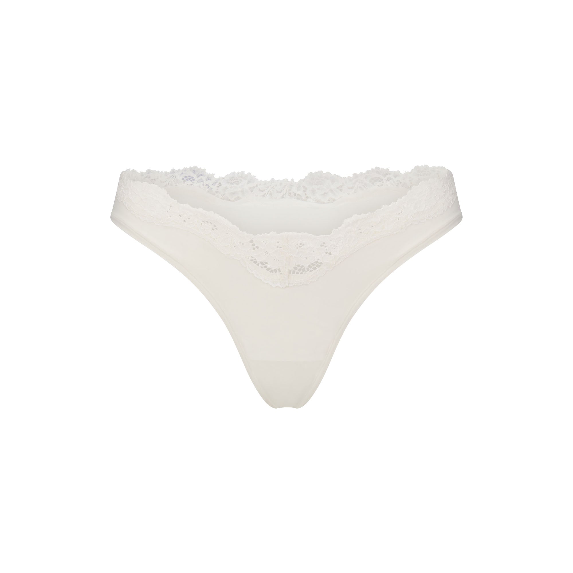 FITS EVERYBODY LACE DIPPED THONG 5-PACK | IVORY PEARL BOW MULTI