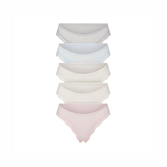 FITS EVERYBODY LACE CHEEKY TANGA 5-PACK | IVORY PEARL BOW MULTI