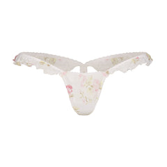 STRETCH LACE BUTTERFLY THONG | SNOW VINTAGE FLORAL PRINT