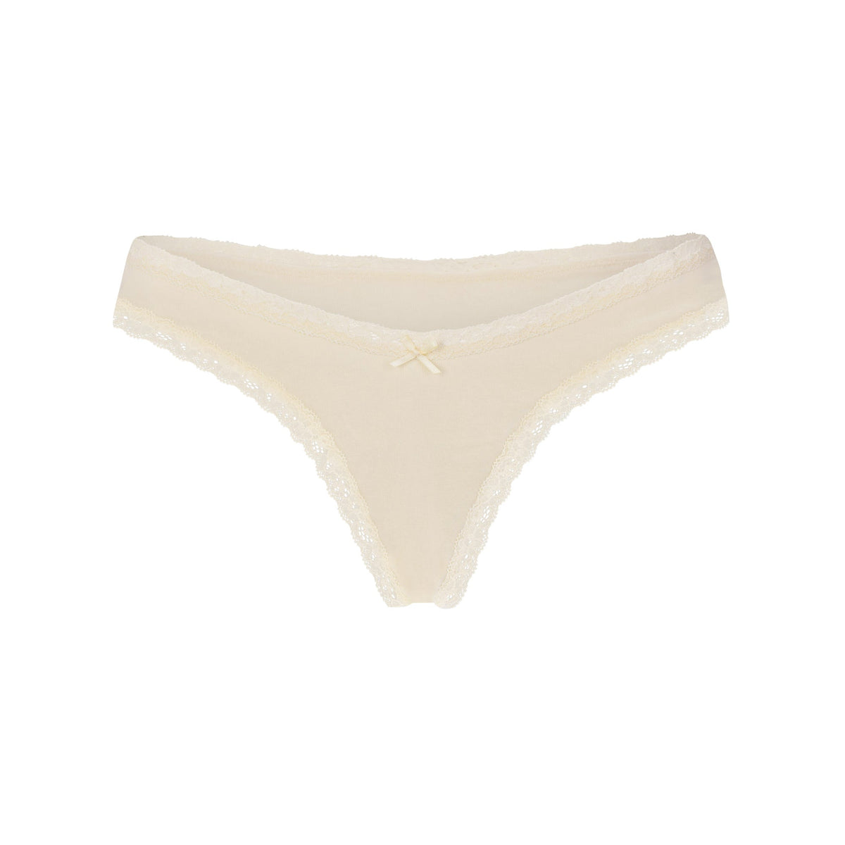 LIGHTWEIGHT COTTON LACE THONG | BUTTER TONAL