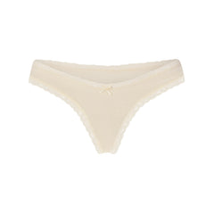 LIGHTWEIGHT COTTON LACE THONG | BUTTER TONAL