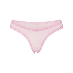 LIGHTWEIGHT COTTON LACE THONG | CHERRY BLOSSOM