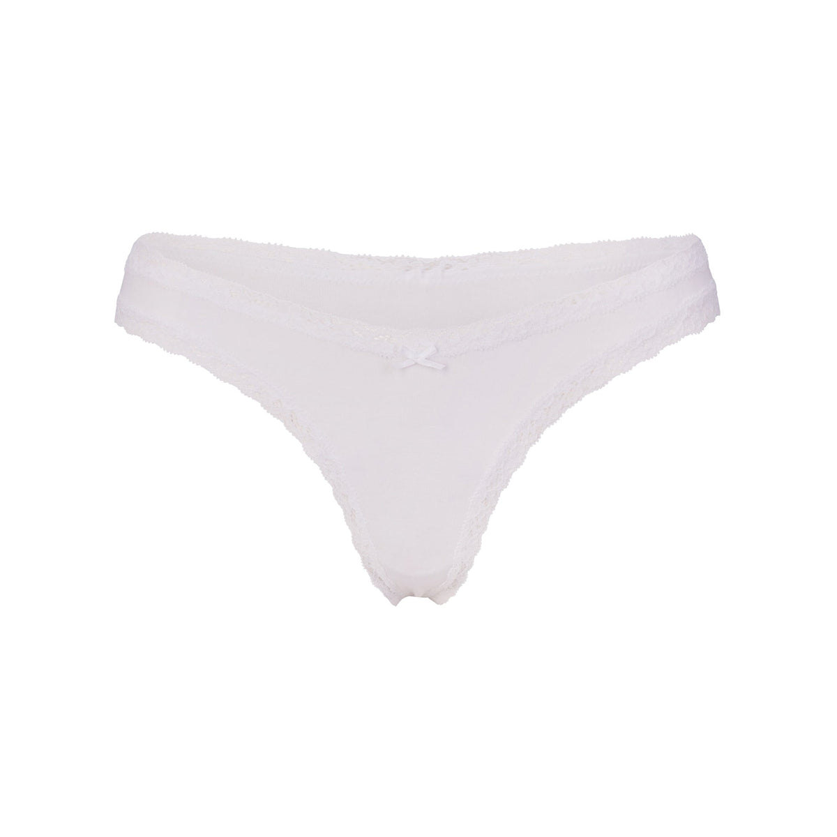 LIGHTWEIGHT COTTON LACE THONG | SNOW