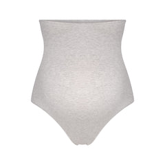 COTTON JERSEY MATERNITY HIGH-WAISTED THONG | LIGHT HEATHER GREY