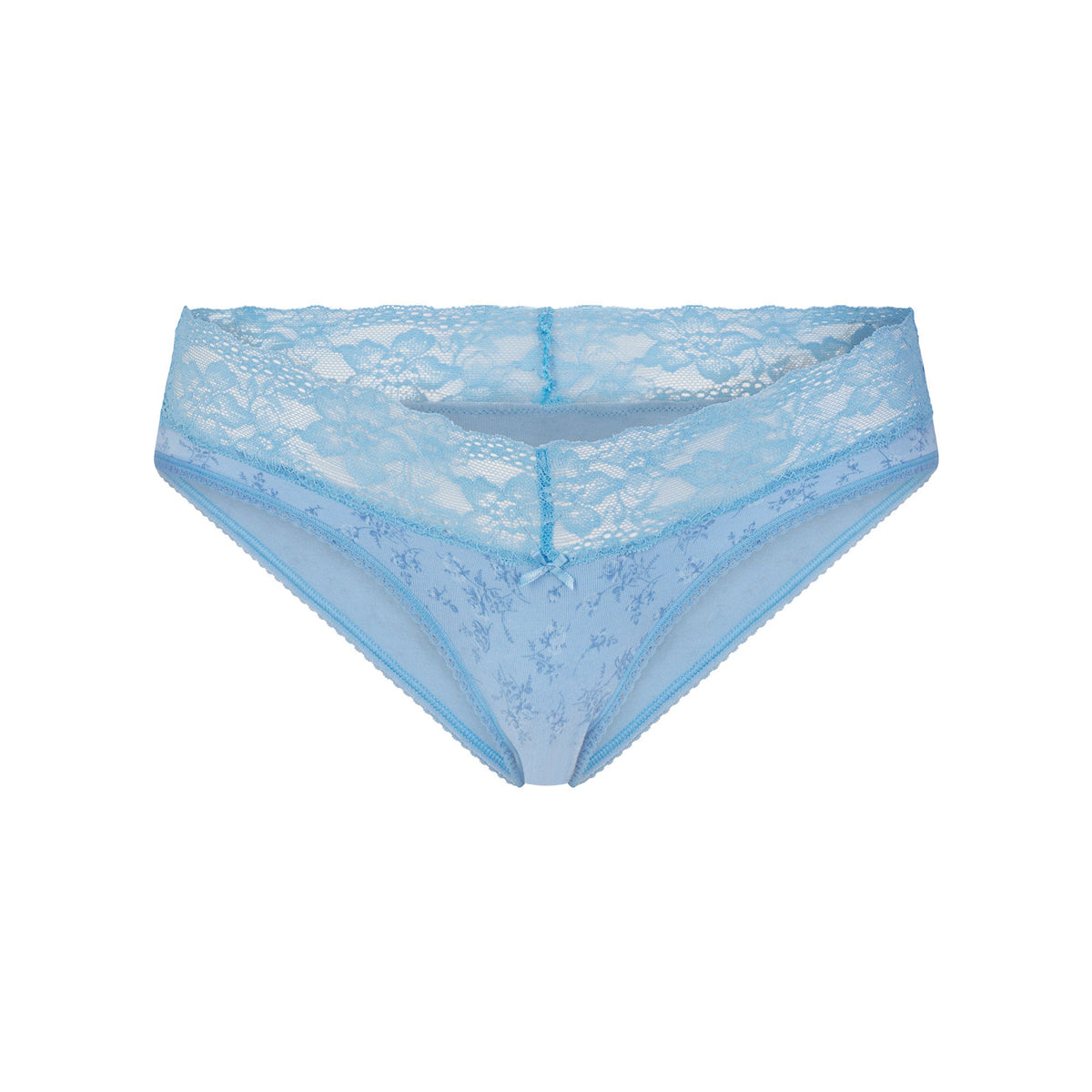 LIGHTWEIGHT COTTON WIDE LACE BRIEF | SURF DAINTY FLORAL PRINT
