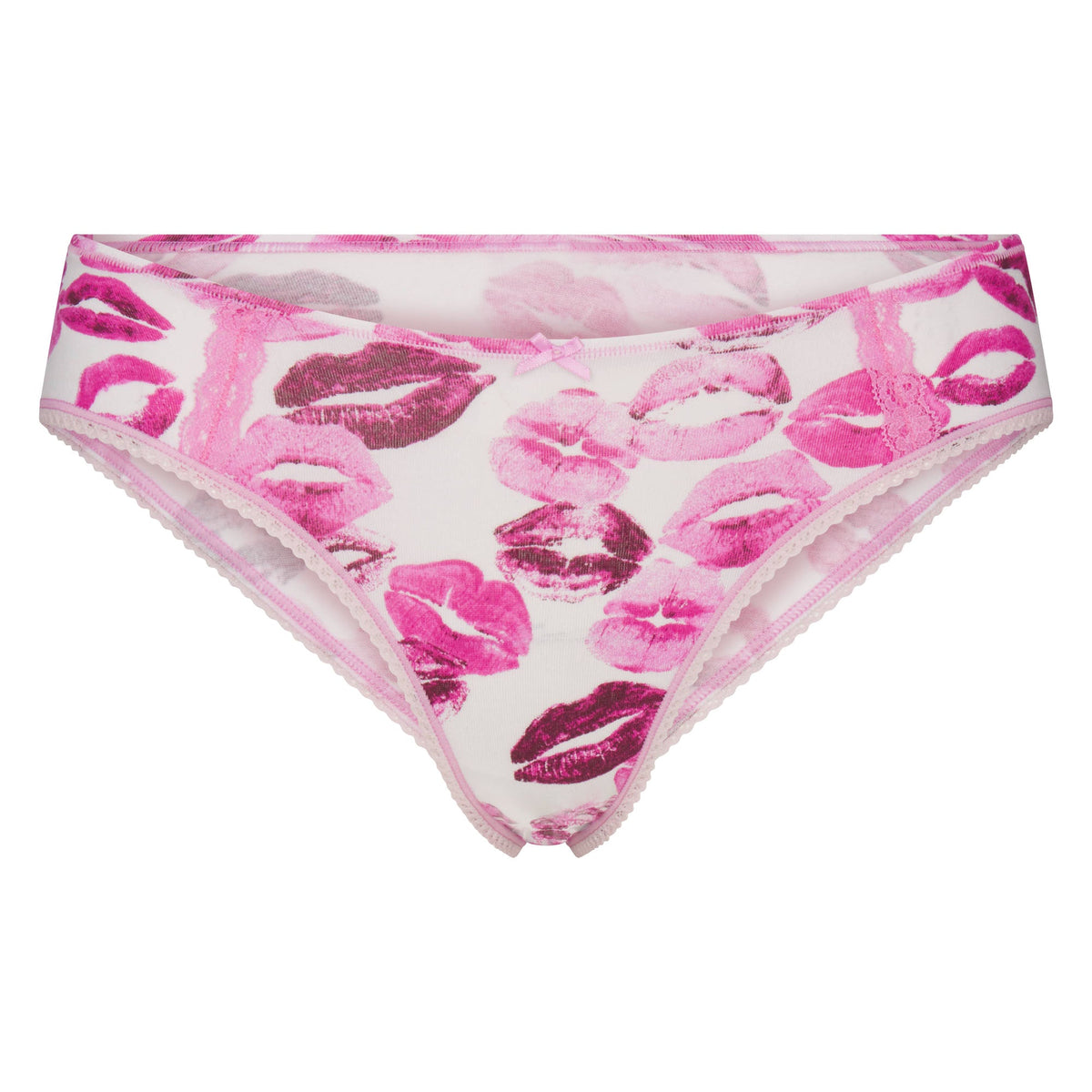 LIGHTWEIGHT COTTON LACE HIPSTER | PINK ALLOVER LIPSTICK