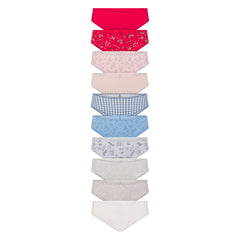 LIGHTWEIGHT COTTON RUCHED BACK HIPSTER 10-PACK | DAINTY FLORAL MULTI