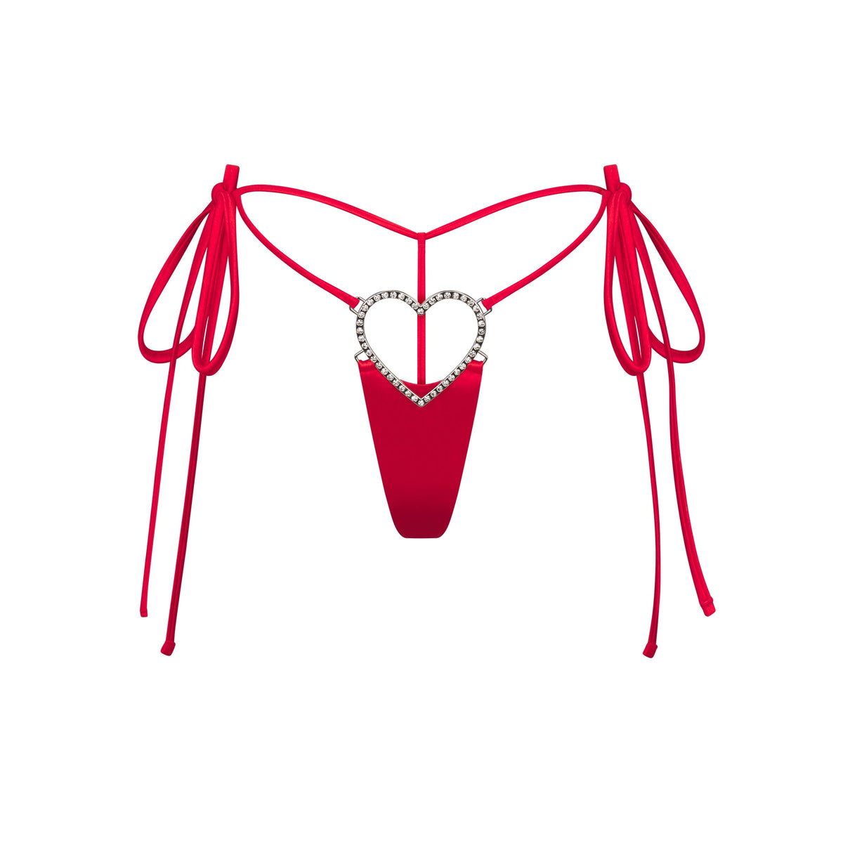 NOVELTY INTIMATES HEART CHARM STRING THONG | RUBY