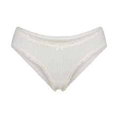 LIGHTWEIGHT COTTON POINTELLE LACE BRIEF | MARBLE TONAL