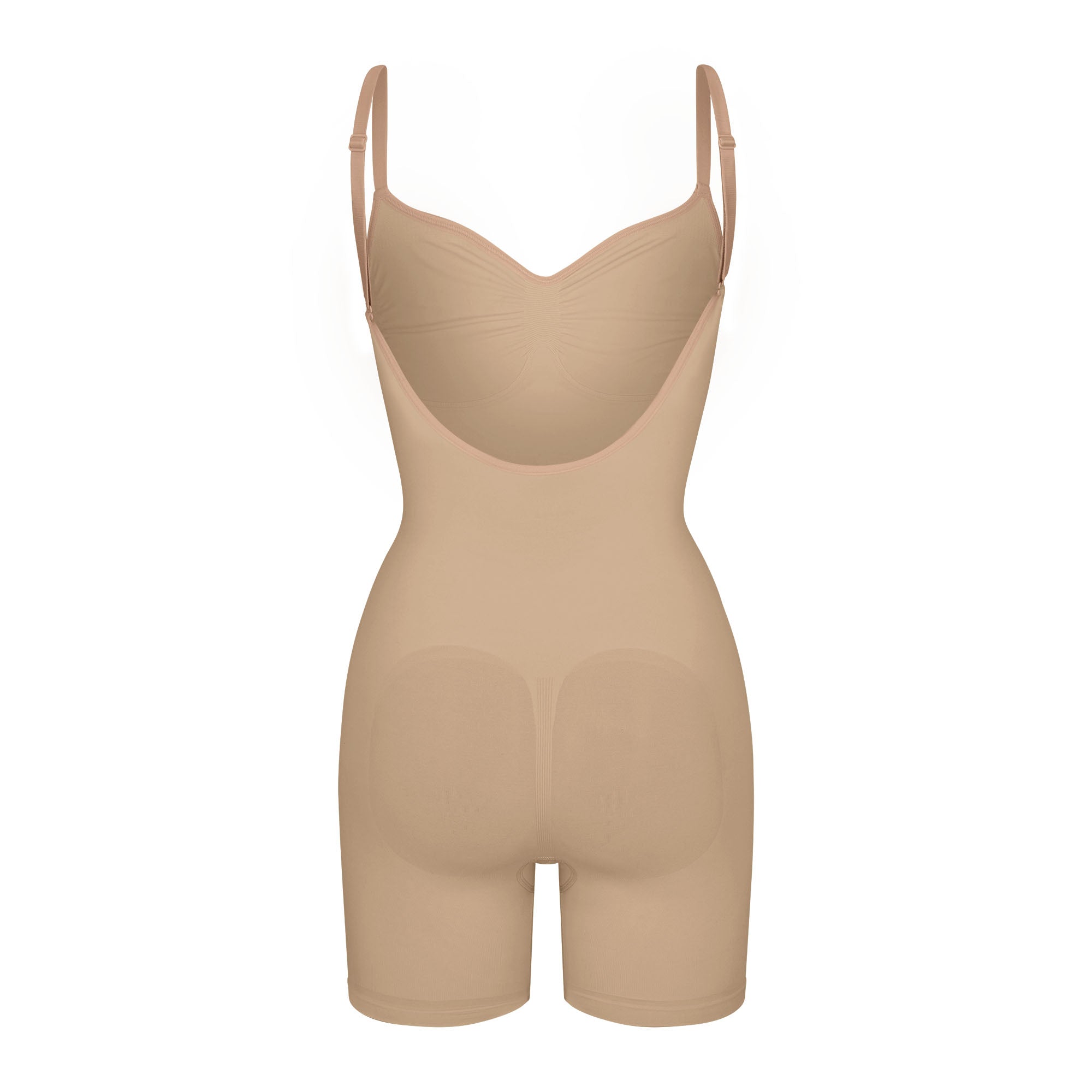 SEAMLESS SCULPT LOW BACK MID THIGH BODYSUIT | CLAY