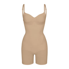 SEAMLESS SCULPT LOW BACK MID THIGH BODYSUIT | CLAY