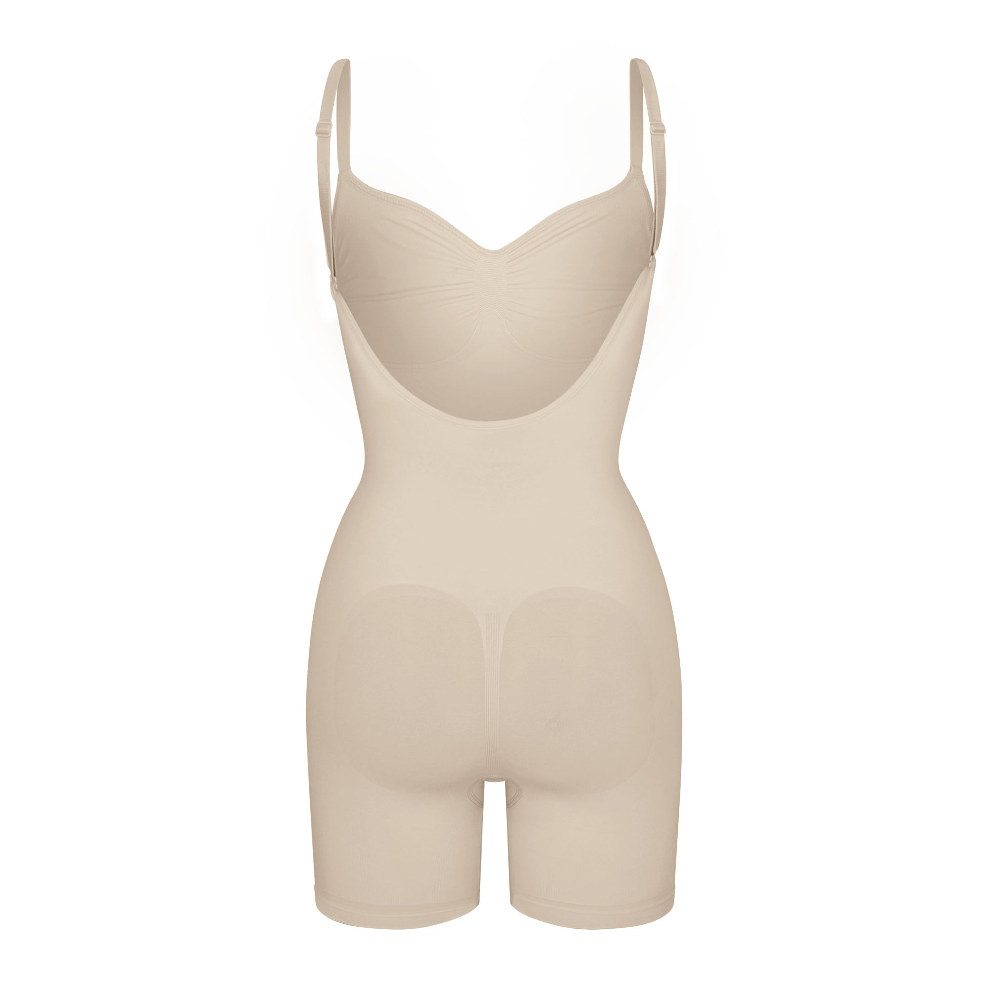 SEAMLESS SCULPT LOW BACK MID THIGH BODYSUIT | SAND