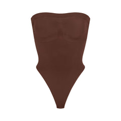 SEAMLESS SCULPT STRAPLESS THONG BODYSUIT | COCOA