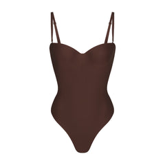 SKIMS BODY UNDERWIRE THONG BODYSUIT | COCOA