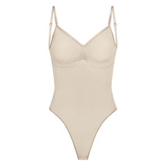 SEAMLESS SCULPT LOW BACK THONG BODYSUIT | SAND