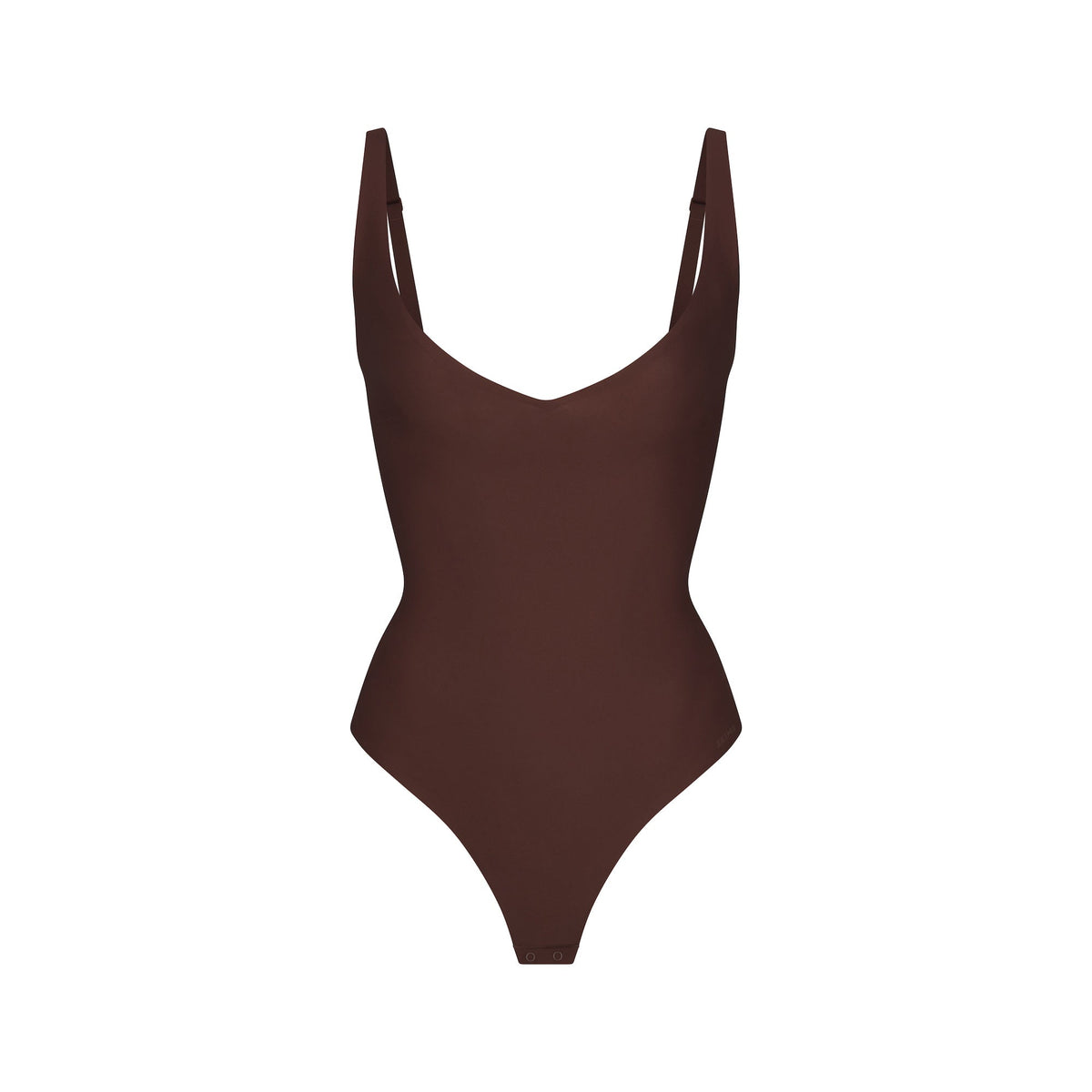 SKIMS BODY CORE SCULPT PLUNGE THONG BODYSUIT | COCOA
