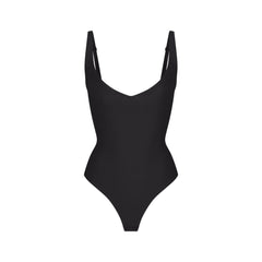 SKIMS BODY CORE SCULPT PLUNGE THONG BODYSUIT | ONYX