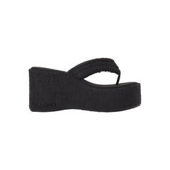 TERRY PLATFORM SANDAL | ONYX