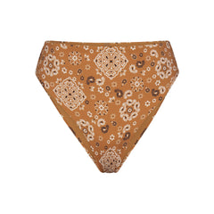SIGNATURE SWIM HIGH-WAISTED BIKINI BOTTOM | ALMOND BANDANA