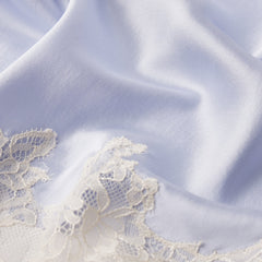 SILK LACE SLIP MIDI SKIRT | PERIWINKLE CONTRAST