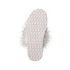 FAUX FEATHER SLIPPER | IVORY