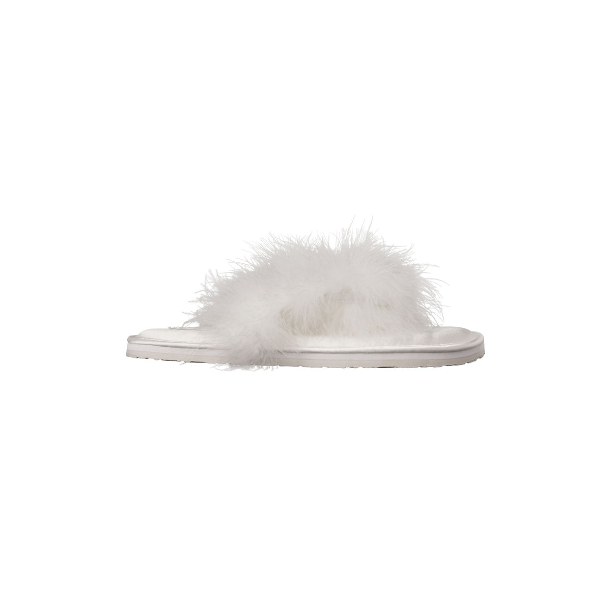 FAUX FEATHER SLIPPER | IVORY