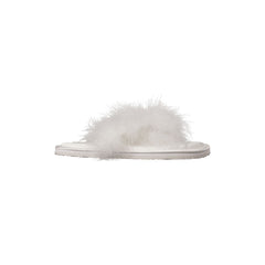 FAUX FEATHER SLIPPER | IVORY