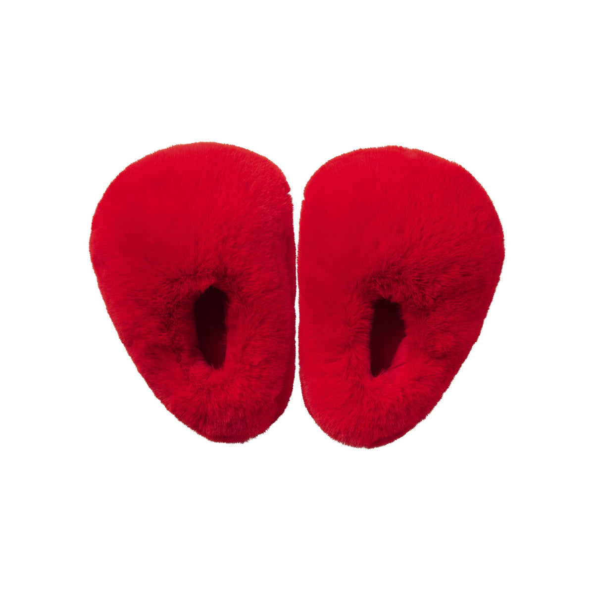FAUX FUR HEART SLIPPER | RUBY