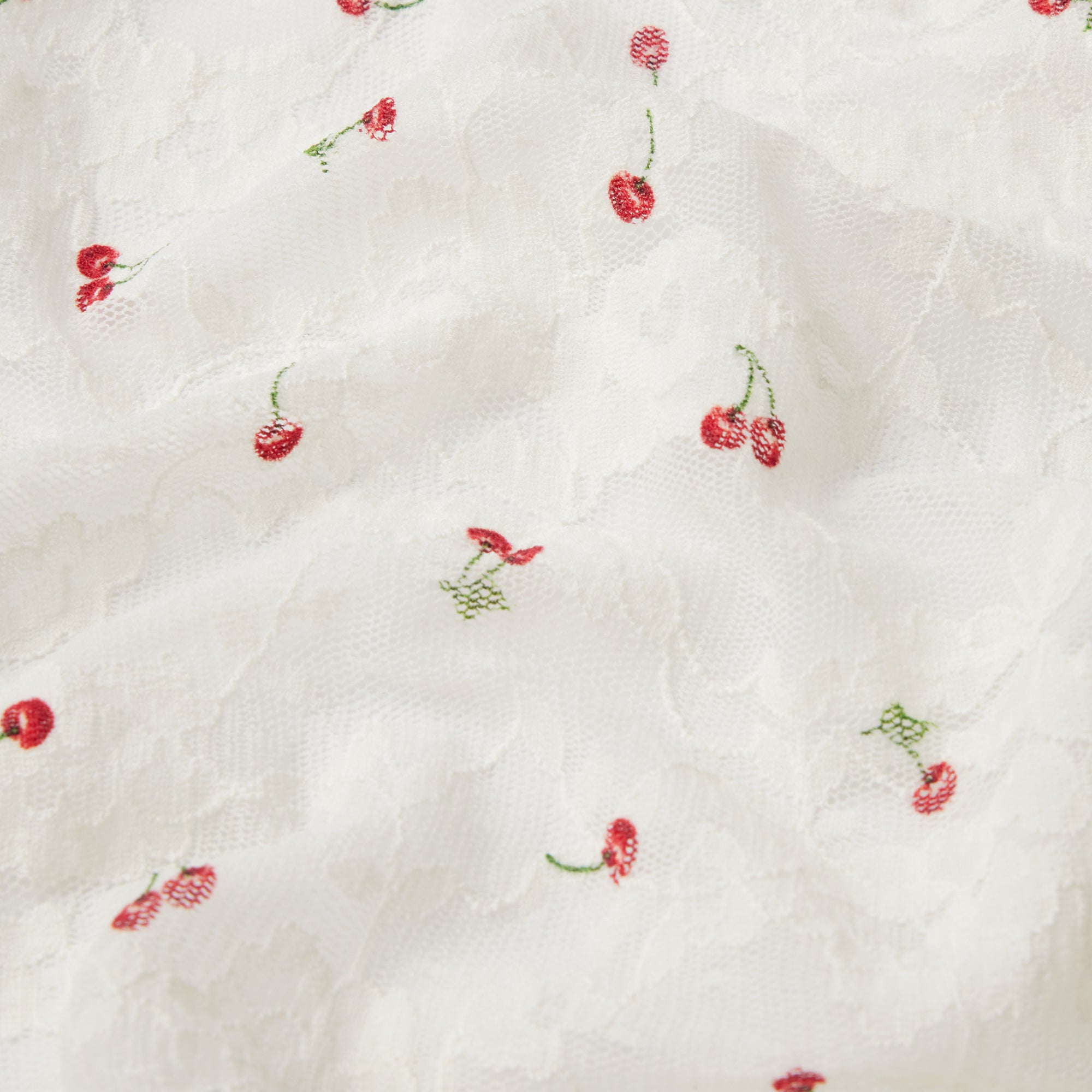 STRETCH LACE HIPSTER | IVORY CHERRY PRINT