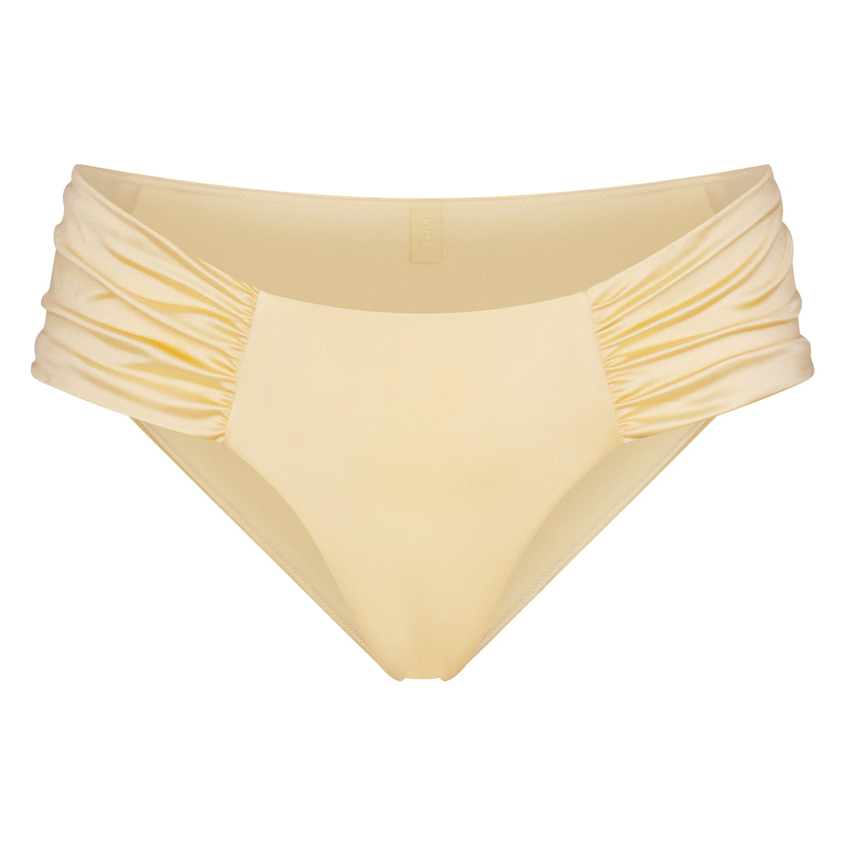 SATIN SWIM RUCHED BIKINI BOTTOM | MARZIPAN