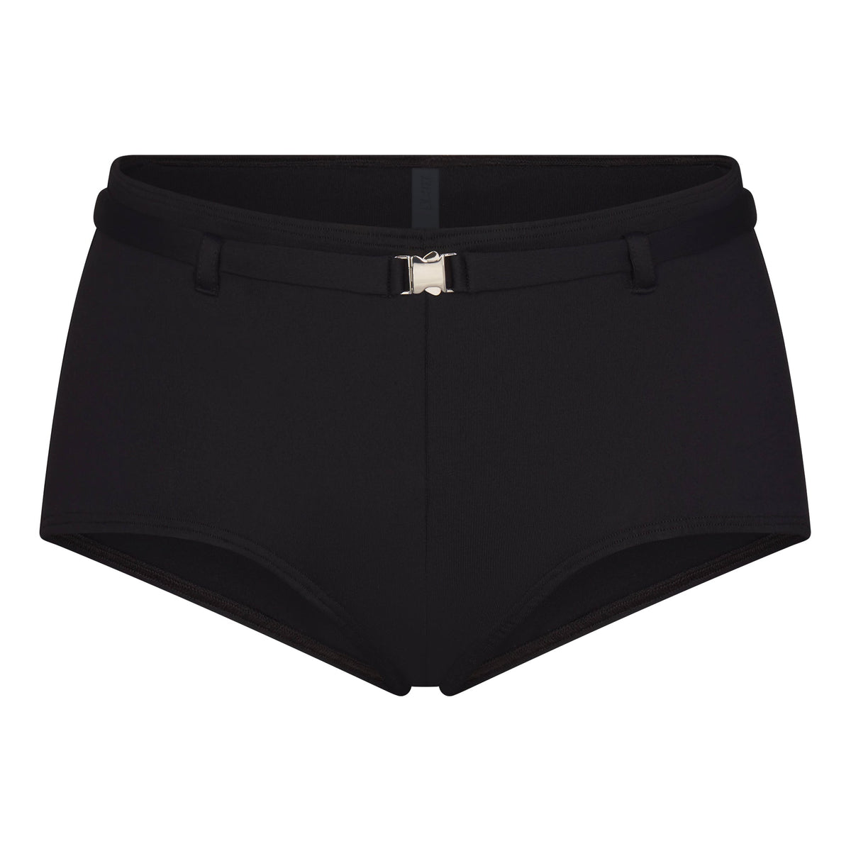 ICONIC SWIM BELTED BOY SHORT BIKINI BOTTOM | OBSIDIAN