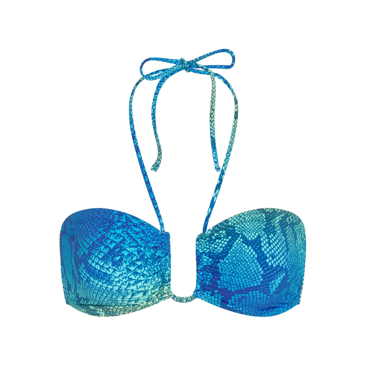 SIGNATURE SWIM HALTER BIKINI TOP | AQUA OMBRE SNAKE