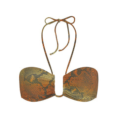 SIGNATURE SWIM HALTER BIKINI TOP | FOREST OMBRE SNAKE