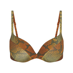 SIGNATURE SWIM ULTIMATE PUSH-UP TIE BACK BIKINI TOP | FOREST OMBRE SNAKE