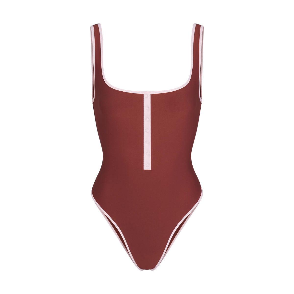 SIGNATURE SWIM SNAP FRONT ONE PIECE | HENNA CONTRAST